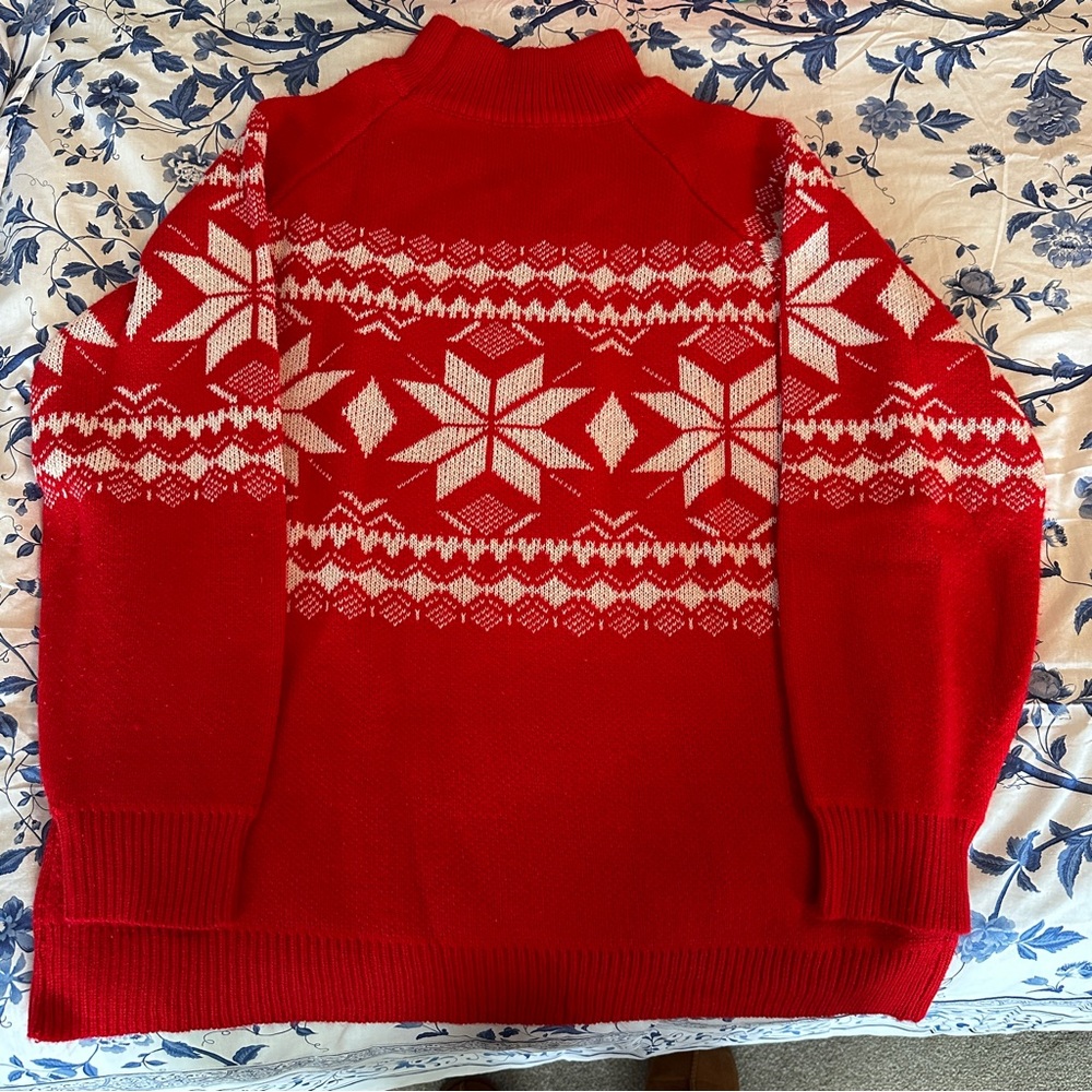 Red and white Christmas sweater
